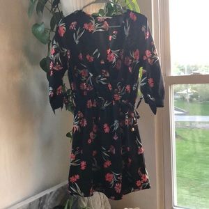 Little Black Kimono style wrap dress